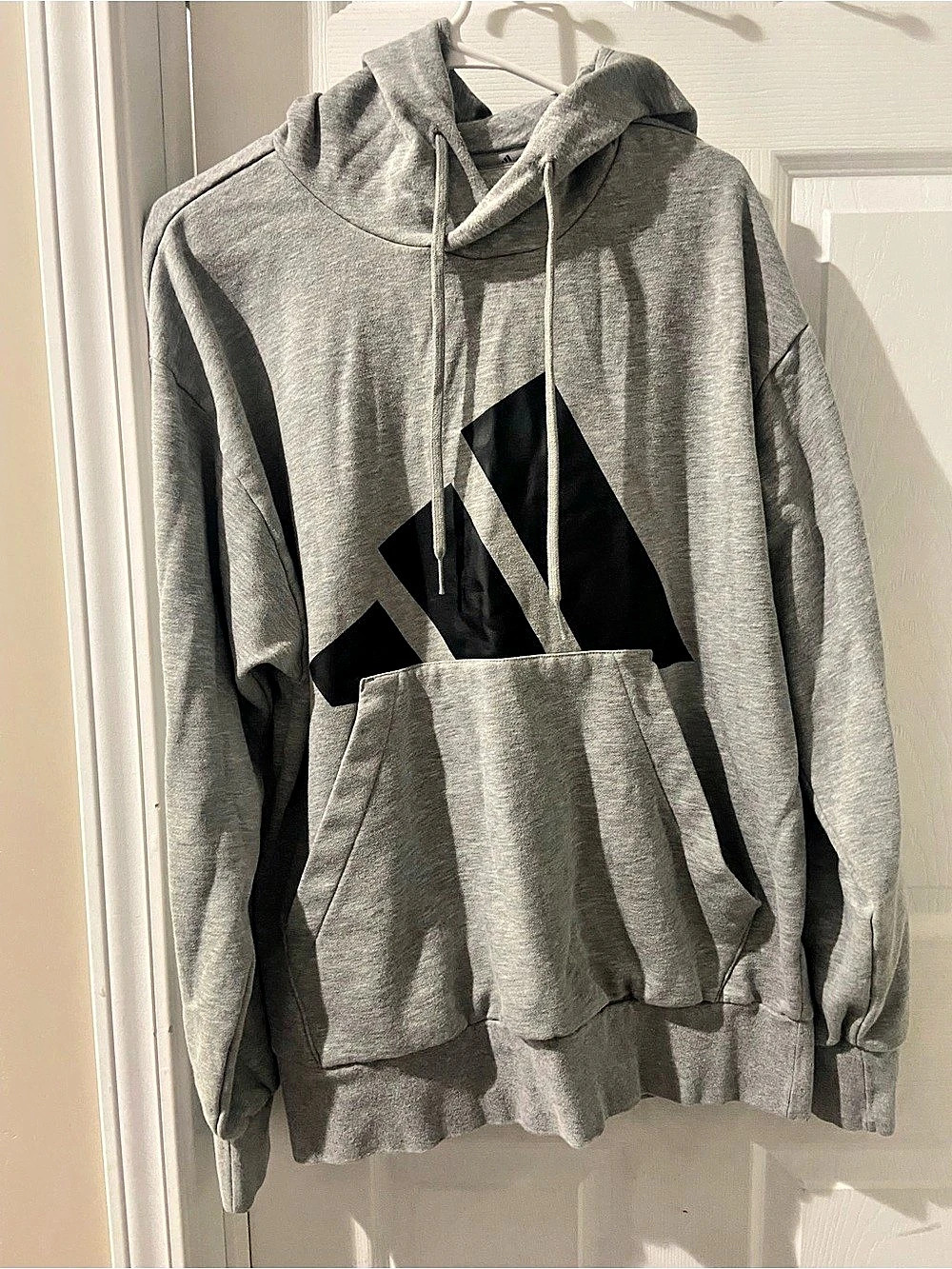 adidas Essentials Big Logo Hoodie Gray Size Large